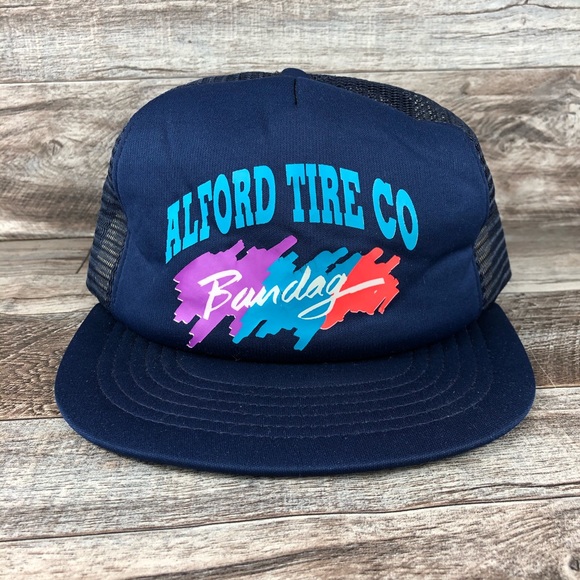 *Vintage Alford Tire Co Trucker Mesh Snapback Hat - Picture 1 of 6